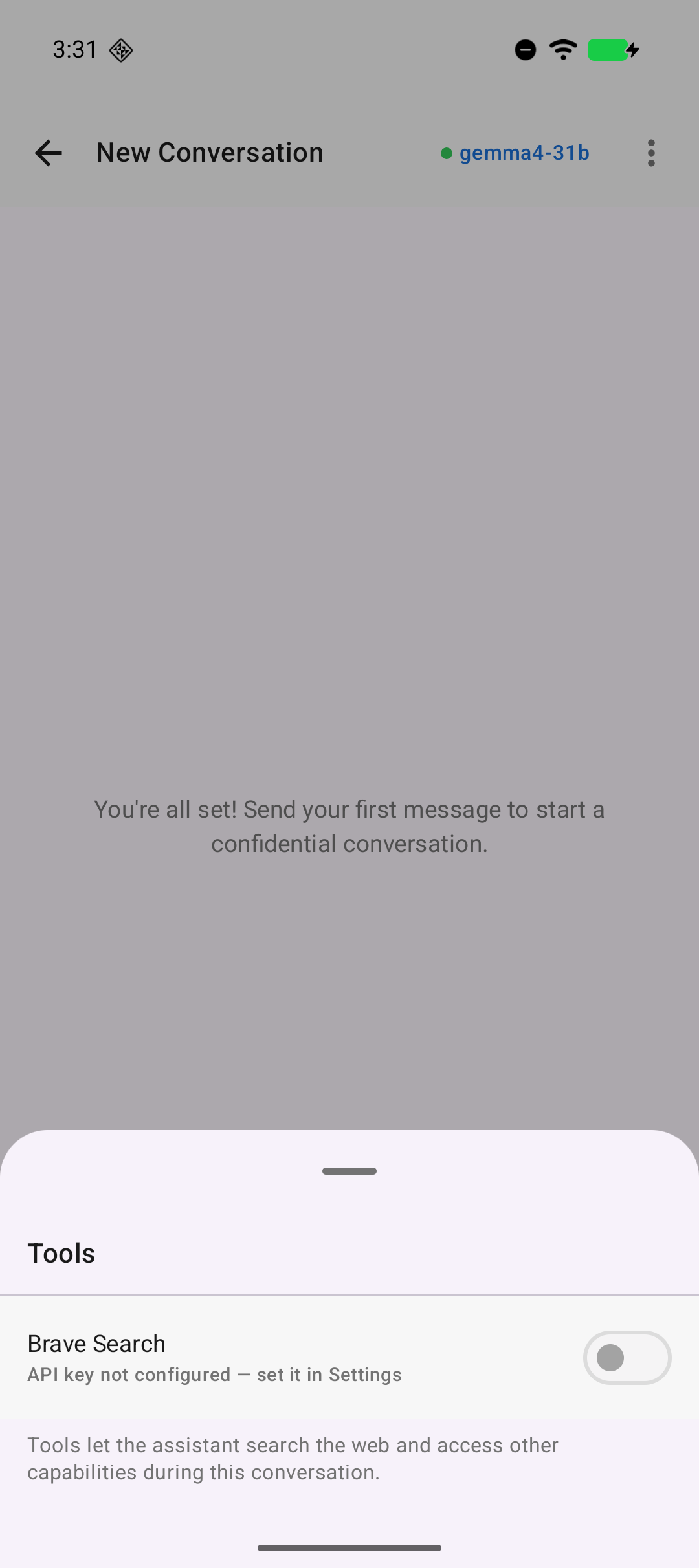 Mango app tools screen